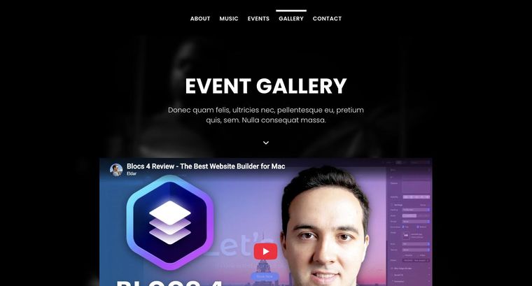 Music template — Gallery page