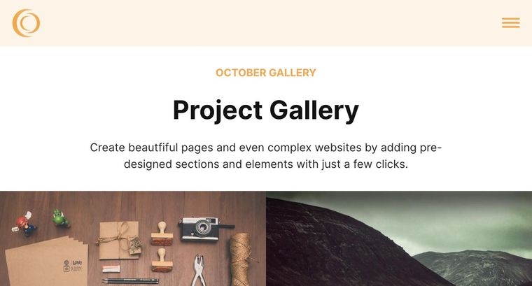 October template — Gallery page