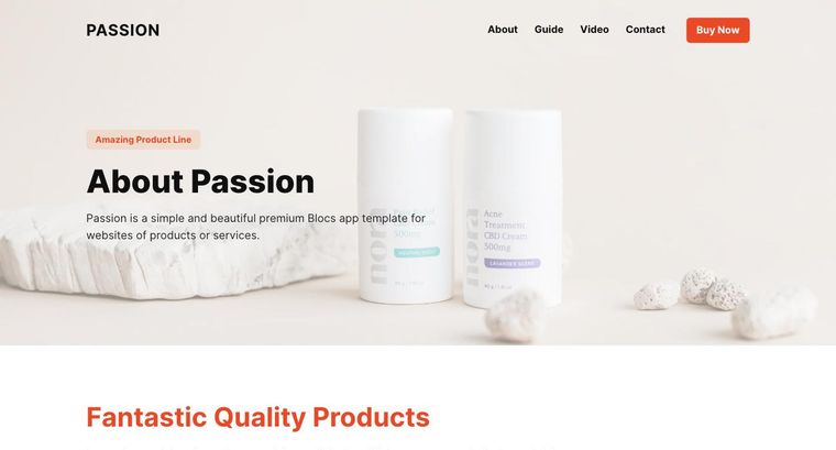 Passion template — About page