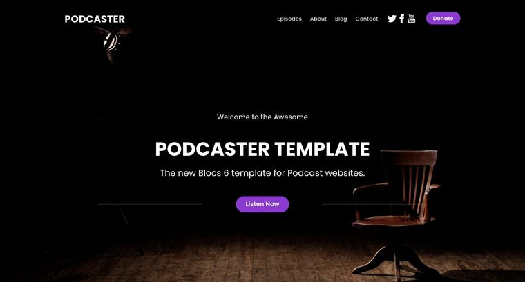 Podcaster template — Homepage page