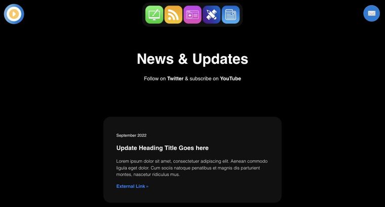 Portfolio template — News page