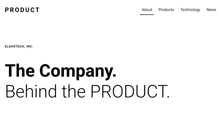Product template — About page