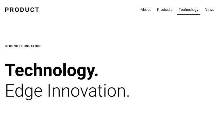 Product template — Technology page