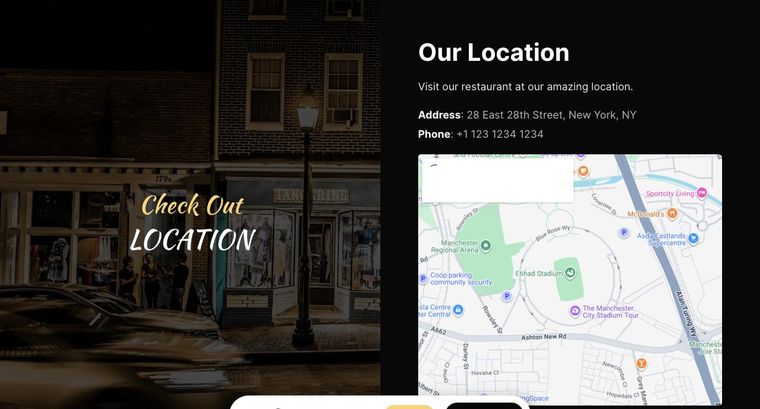 Restaurant template — Location page