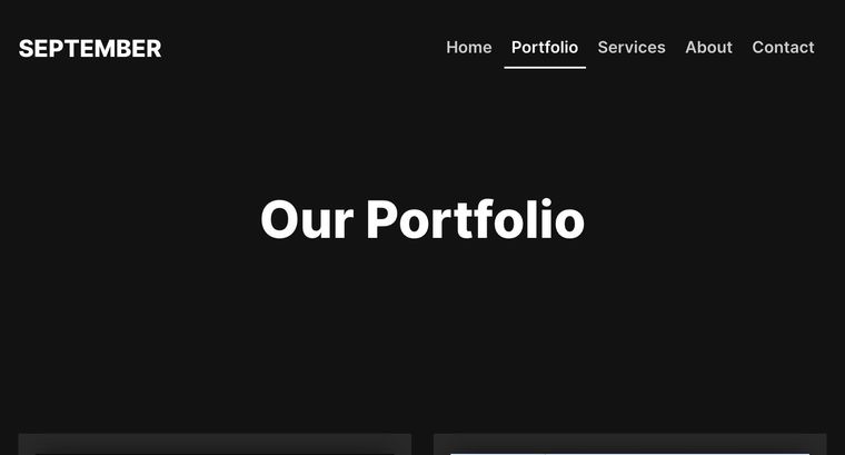 September template — Portfolio page