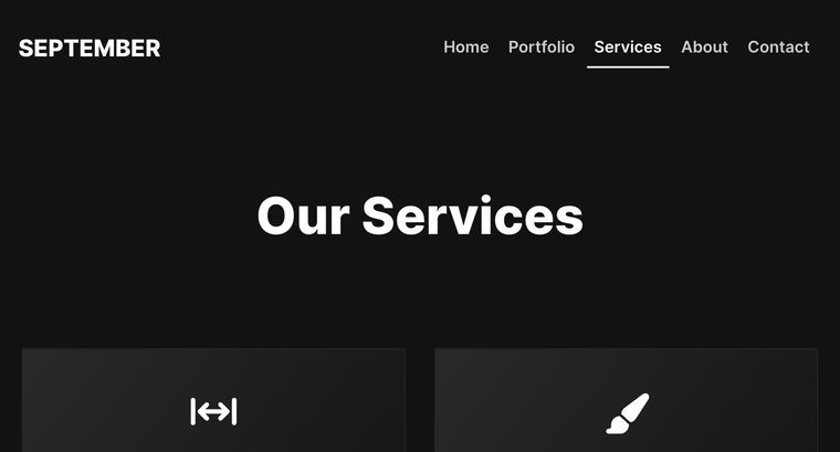 September template — Services page