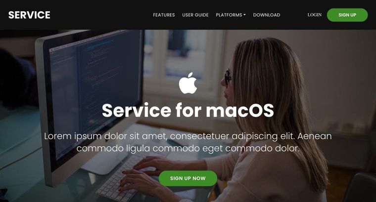 Service template — macOS page