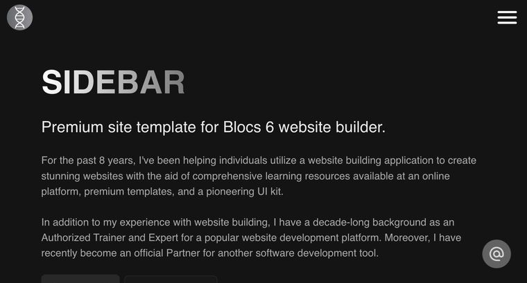 Sidebar template — Homepage page