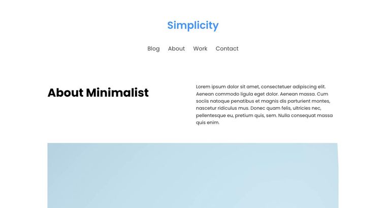 Simplicity template — About page