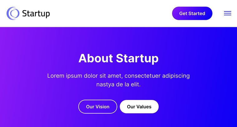 Startup template — About page