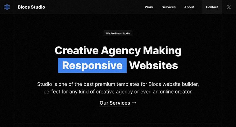 Studio template — Homepage page