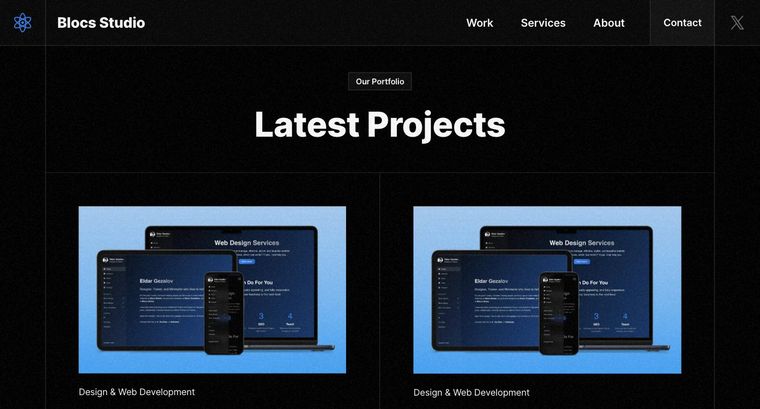 Studio template — Work page