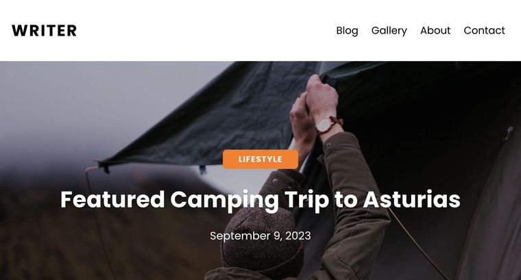 Writer template — Homepage page