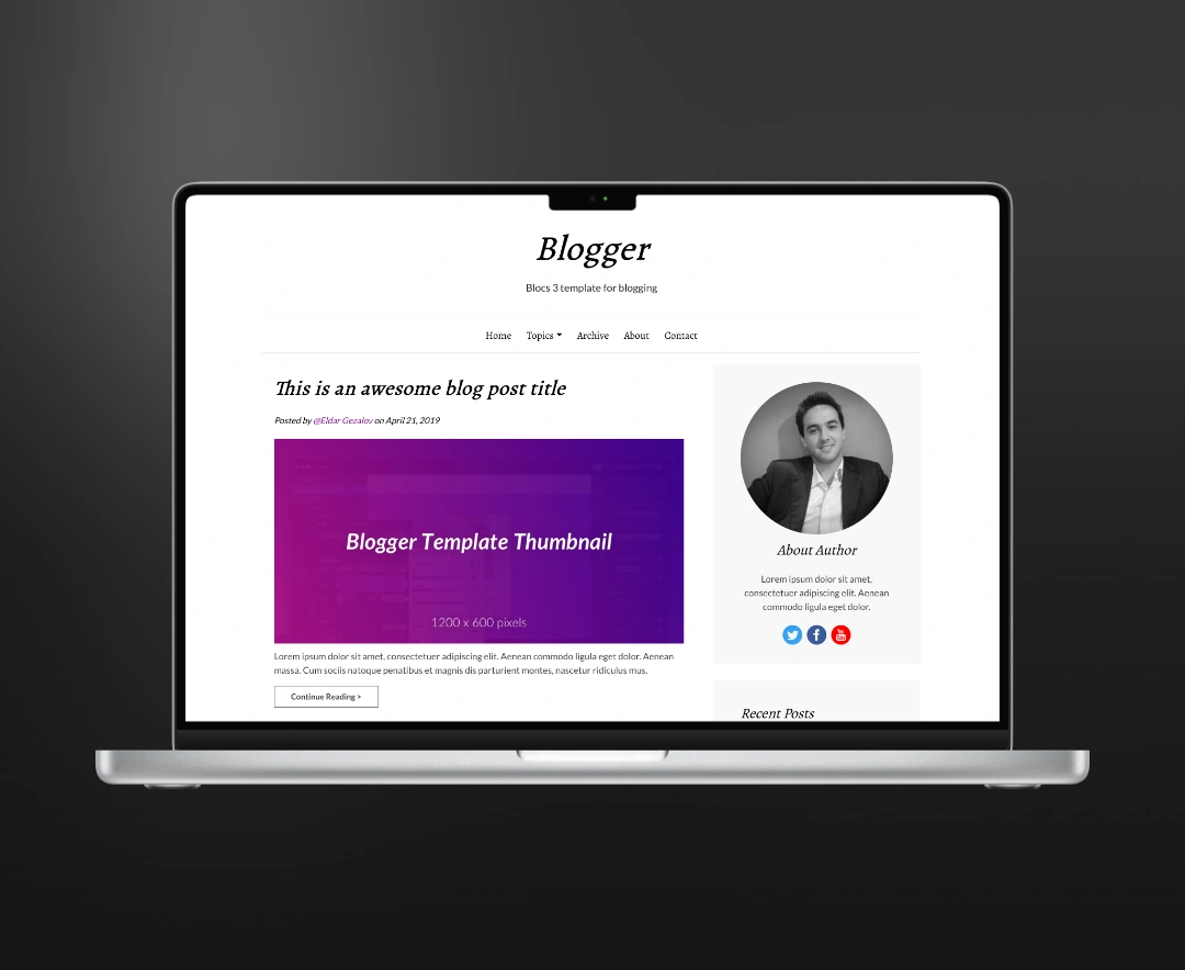 Blogger premium free template for blocs