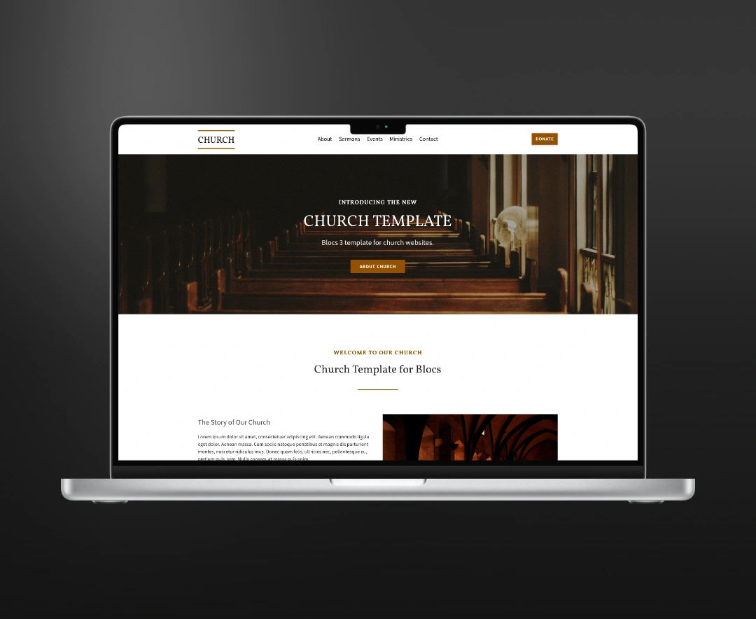 Church premium free template for blocs