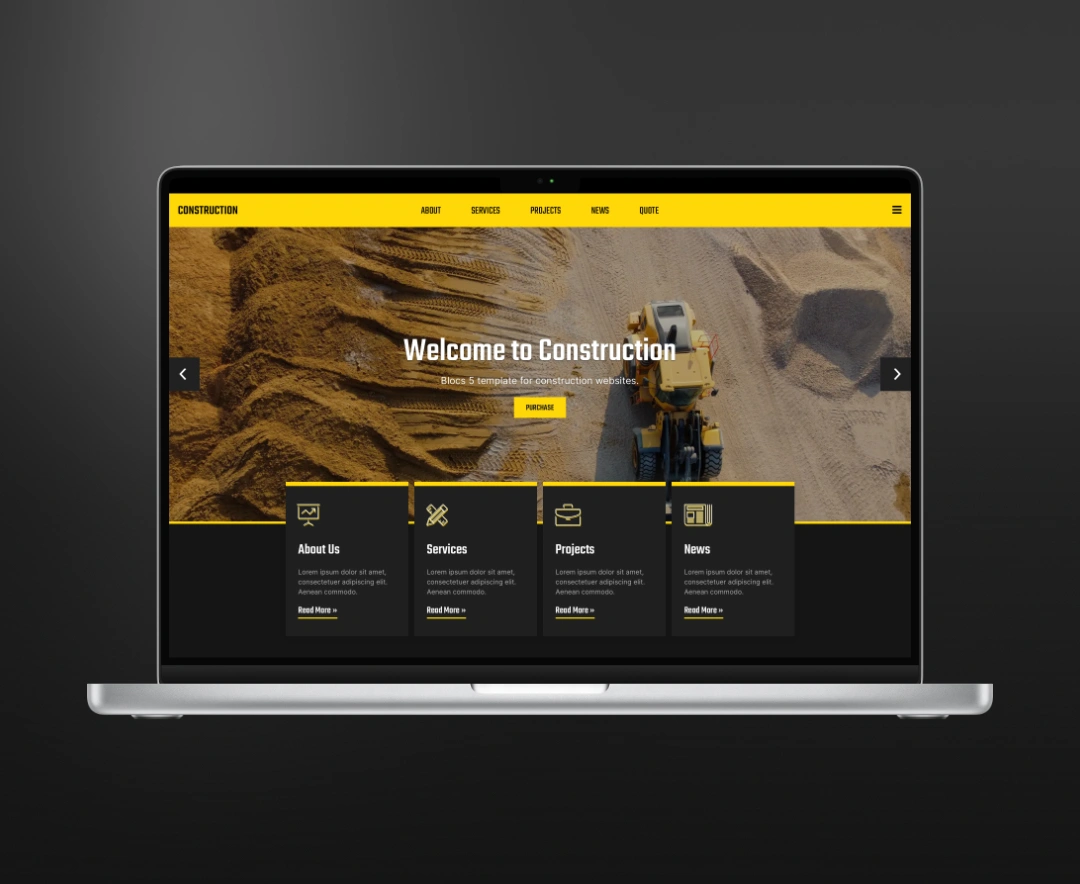 Construction premium free template for blocs