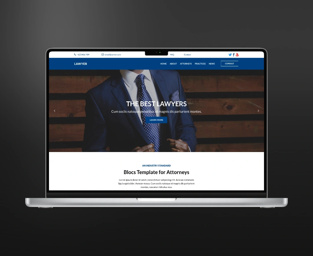 Lawyer premium free template for blocs