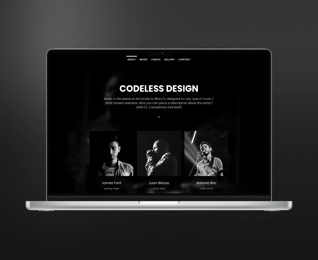 Music premium free template for blocs