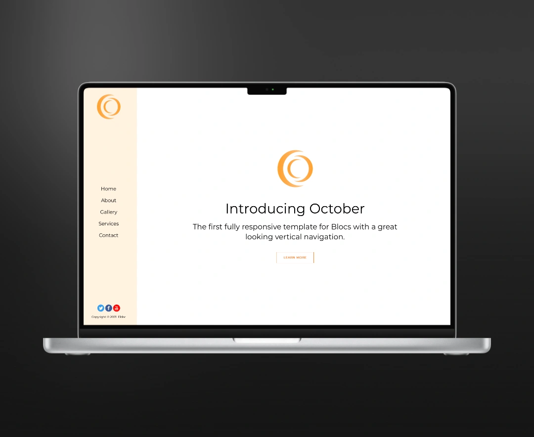 October premium free template for blocs